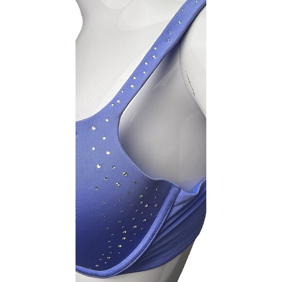 Victoria's Secret Blue Rhinestone 34DD Bra Full Coverage Underwire Foam Padding - Picture 3 of 5